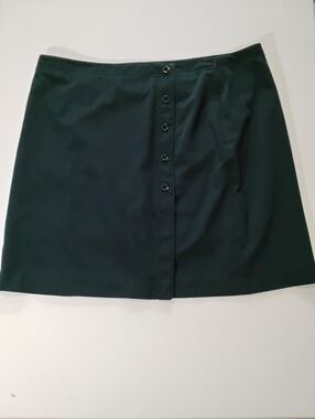 EP Pro Golf Skort Womens 18 Black Pleated Button Accent Tennisprep Performance